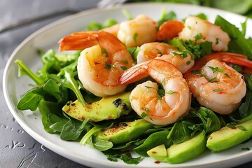 Sticker - a shrimp salad with avocado and parsley