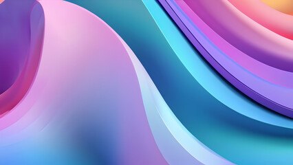 Wall Mural - Abstract background design, wavy iridescent shape, 3d render