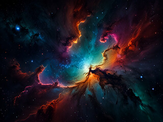 Wall Mural - colorful space galaxy cloud nebula. stary night cosmos. universe science astronomy. supernova backgr