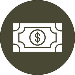 Poster - Banknote Glyph Circle Icon