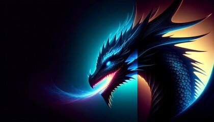 blue fire breathing dragon