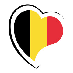 Wall Mural - Belgian flag in heart shaped of a heart. Illustration
