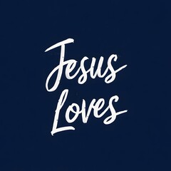 Wall Mural - Jesus loves text calligraphy 