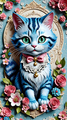 Naklejka na meble Abstraktion Niedliche Katze 9x16. Hintergrund für das Design 1.