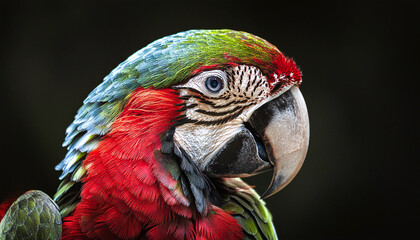 colorful parrot closeup