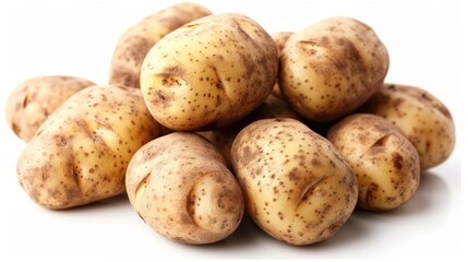 Wall Mural - Isolated potatoes on white backdrop