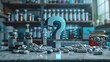 © CHAKKAPONG - Medical supply with a big question mark symbol, intriguing and modern design, illustration background