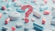 © CHAKKAPONG - Medical supply with a big question mark symbol, intriguing and modern design, illustration background