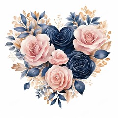 Poster - a bouquet of flowers with blue and pink flowers