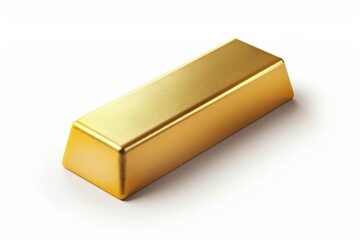 a bar of gold, symbol of net worth, hyperrealistic illustration, gleaming, isolated on white background