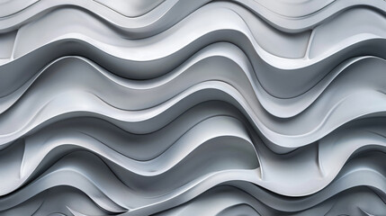 Wall Mural - 3d render of abstract background with grey wall texture, made from curved lines and wavy shapes.


