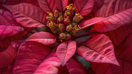 Wall Mural - Garden grown red poinsettia