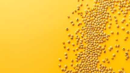 Wall Mural - Yellow background with scattered soybeans