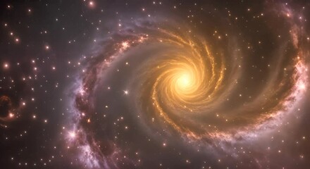 Wall Mural - a spiral galaxy with a yellow star in the middle the galaxy is full of stars and has a lot of space 