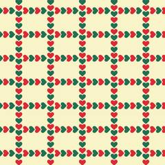 Wall Mural - Colorful heart ribbon repeat pattern isolated on background.Seamless pattern with hearts.Multicolor background graphic vector illustration.