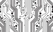 © Design World - black and white seamless circuit board connection system vector pattern