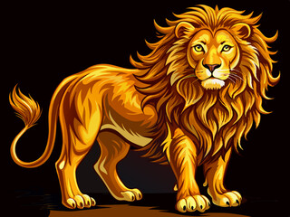 Beautiful animal lion isolated on a black background