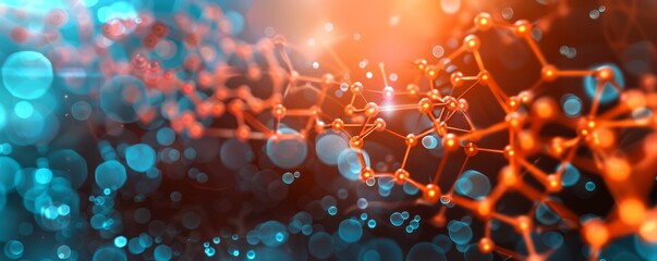 conceptual tech designs of futuristic nanotechnology and molecular engineering, illustrating advance