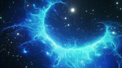 Wall Mural - blue galaxy and nebula in outer space