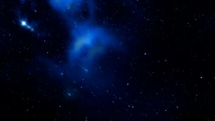 Night sky. Universe filled with stars, nebula and galaxy, loop animation video.