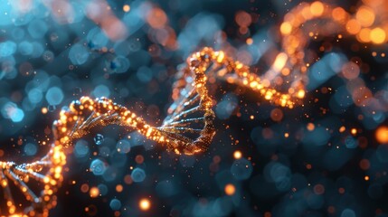 DNA like computer code, digital and scientific, illustration background