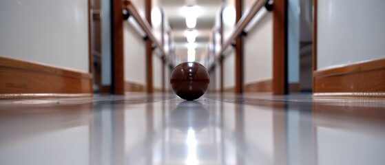 Poster -  Two bowling balls situated in a hallway, one beside the other