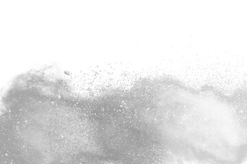 Wall Mural - white powder explosion on black background. colored cloud. colorful dust explode. paint holi.