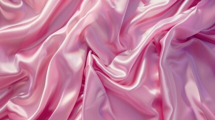 Poster - Luxurious pink silk background for high end beauty and fashion products with satin drapery in mockup showcase Silk texture with space for text