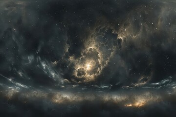 Wall Mural - nebula and stars in deep space equirectangular hdri environment map 360 degree panorama