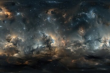 Wall Mural - nebula and stars in deep space equirectangular hdri environment map 360 degree panorama