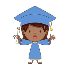 Sticker - Graduate, little, girl, graduation, diploma, happy, cute, child