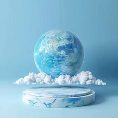 Wall Mural - world ozone day celebrate 3d render design copy space - generative ai