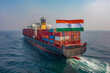 © Ala - A Majestic Indian Cargo Ship Sails Through The Ocean With A Fluttering Flag