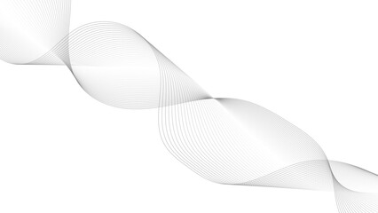 Leinwandbilder - Abstract wavy lines on transparent background with grey smooth element swoosh speed wave modern stream background. Vector illustration.