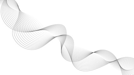 Leinwandbilder - Abstract wavy lines on transparent background with grey smooth element swoosh speed wave modern stream background. Vector illustration.