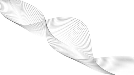 Aufkleber - Abstract wavy lines on transparent background with grey smooth element swoosh speed wave modern stream background. Vector illustration.