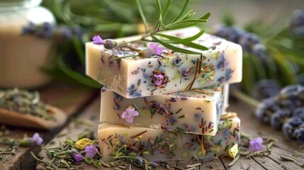 Natural soap bar with herbs