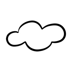 Poster - Cloud icon, hand-drawn outline sketch simple doodle outline drawing art illustration