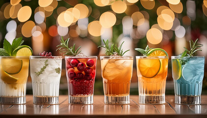 Refreshing Drinks at a bar