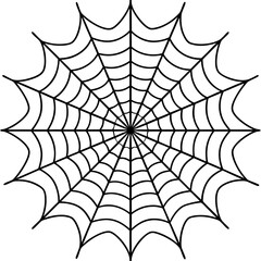 spider web silhouette vector art illustration