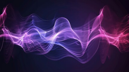 an abstract pattern of oscillating purple and pink light waves on a dark background, suggesting the 