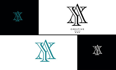 Poster - AY, YA, A, Y, Abstract Letters Logo Monogram