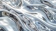 © Muhammad - An artistic representation of technology waves using silver and metallic textures that mimic a liquid metal, flowing and merging on a monochromatic scale.