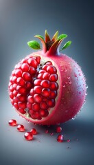 Wall Mural - pomegranate on white