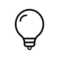 lamp bulb idea icon. vector lightbulb creativity concept outline modern design isolated on white background. Vector illustration. Eps file 10.