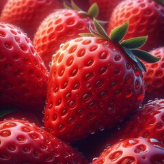 Wall Mural - strawberry close up