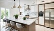 © Daniel - Contemporary kitchen with sleek appliances, marble countertops, and minimalistic design