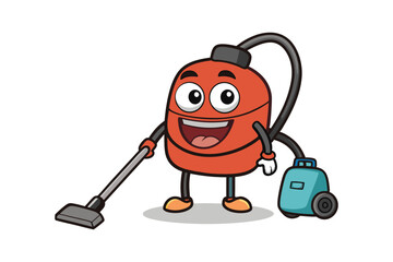 Cartoon smiling vacuum cleaner character art vector