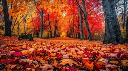 Canvas Print - Autumnal Forest Path