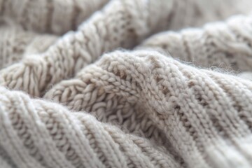 Wall Mural - A knitted sweater with a fuzzy texture. The sweater is white and has a lot of yarn